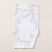 Texture de marbre blanc avec des bandes dorées (Serviette à main)