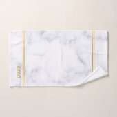 Texture de marbre blanc avec des bandes dorées (Serviette à main)