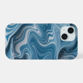 Texture de marbre blanc bleu abstrait 3D (Verso Horizontal)
