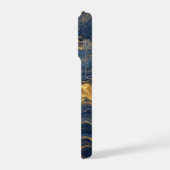 Texture de marbre bleu et or abstrait (Côté gauche)