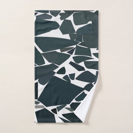 Texture de marbre géométrique gris bleu (Serviette à main)