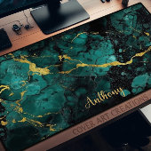 Texture de marbre vert et or personnalisée