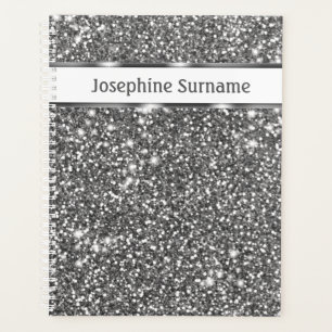 Texture de paillettes argentées fausses et texte p