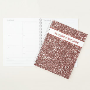 Texture de paillettes en or rose faux et texte per