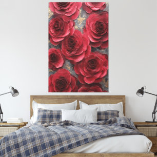 Texture de Rose Rouge Art Mural Abstrait