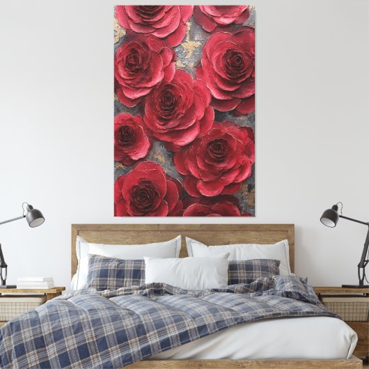 Texture de Rose Rouge Art Mural Abstrait (Insitu(Chambre))
