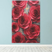 Texture de Rose Rouge Art Mural Abstrait (Insitu (Plancher de Bois))
