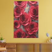 Texture de Rose Rouge Art Mural Abstrait (Insitu(Salon))