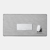 Texture de tissu blanc Logo de monogramme élégant (Clavier et souris)