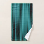 Texture de tissu bleu avec des vagues noires (Serviette à main)