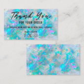 texture d'inspiration opale merci carte de visite (Devant / Derrière)