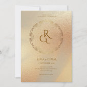 Texture d'or Elégant Mariage Invitation (Devant)