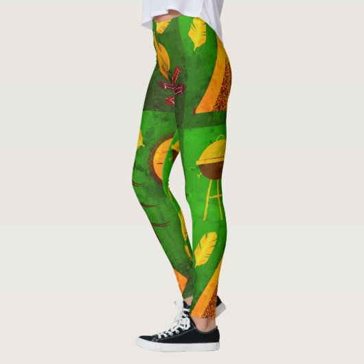 Texture Effet Camping vert Leggings (Gauche)