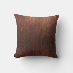 Texture en bois Brown foncé Jeter Oreiller