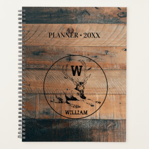 Texture en bois rustique et monogramme de cerfs