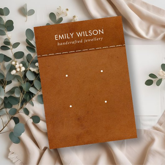 TEXTURE EN CUIR BRANCHÉ 2 CARTE D'AFFICHAGE D'ÉTIQ