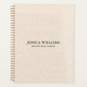 Texture en lin beige simple typographie noire (Devant)