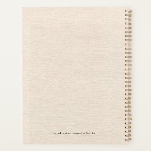 Texture en lin beige simple typographie noire (Dos)