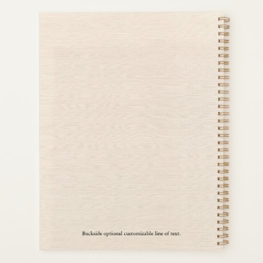 Texture en lin beige simple typographie noire (Dos)