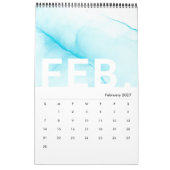 Texture en marbre d'encre Calendrier mensuel moder (Feb 2027)
