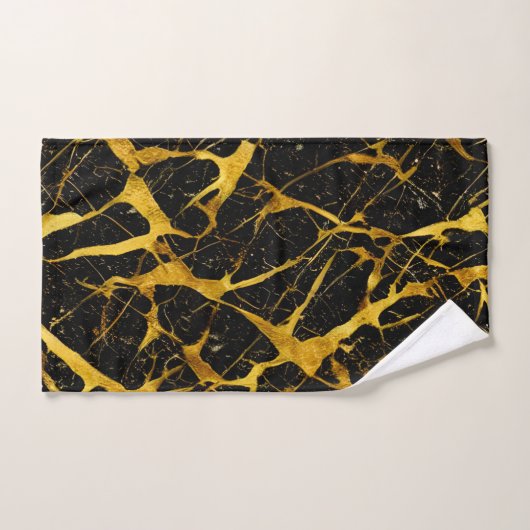 Texture en marbre doré Motif sans couture (Serviette à main)
