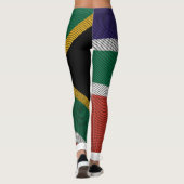 Texture : Engrave Afrique du Sud Drapeau Leggings (Dos)