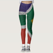 Texture : Engrave Afrique du Sud Drapeau Leggings (Devant)