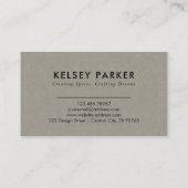 Texture et Carte de visite de logo subtil Faux Fab (Dos)