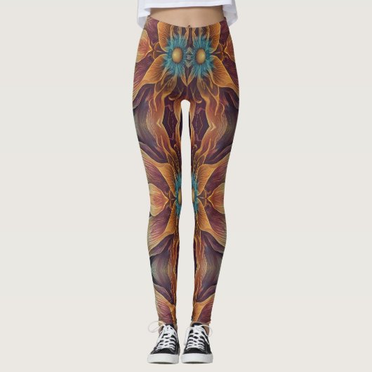 Texture florale "Ratti_Creative_Arts" Leggings (Devant)