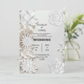 Texture Grey Nikah Faire-part de mariage islamique (Debout devant)