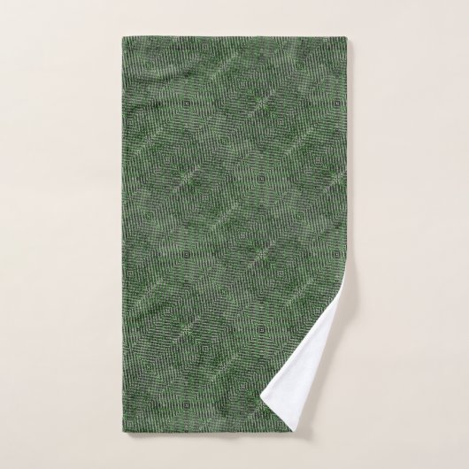 Texturé gris foncé-vert. (Serviette à main)