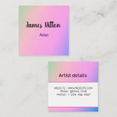 TEXTURE JAUNE ROSE BLEU CARTE DE VISITE ABSTRAIT (Devant / Derrière)