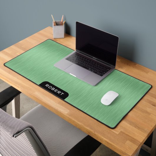 Texture minimaliste en aluminium brossé vert (Bureau 2)