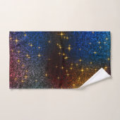 Texture moderne de paillettes bleues et dorées de (Serviette à main)