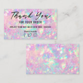 texture opale feuille violette merci carte de visi (Devant / Derrière)