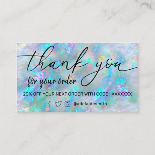 texture opale merci carte de visite (Devant)