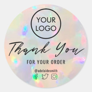 texture opale merci sticker rond classique