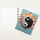 Texture ornemental doré Yin Yang turquoise (Devant avec enveloppe)