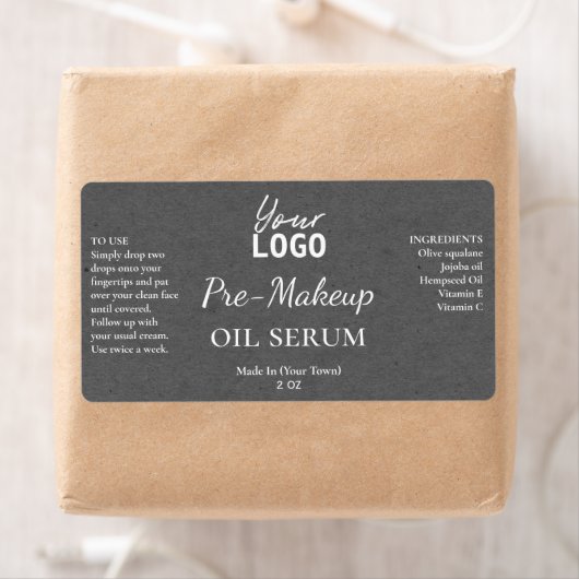 Texture papier gris Étiquette pré-maquillage (En situation)