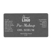 Texture papier gris Étiquette pré-maquillage (Devant)