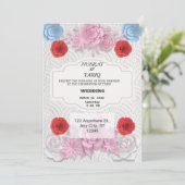 Texture simple Floral Faire-part de mariage islami (Debout devant)