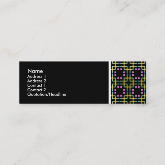 Texture Tone - Terrazzo Pattern 012 - Black Mini Visitekaartje (Voorkant)