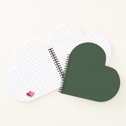 Texture verte Coeur en forme de spirale Carnet lié (Intérieur)