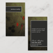 Texture verte grunge élégante de carte de visite (Devant / Derrière)