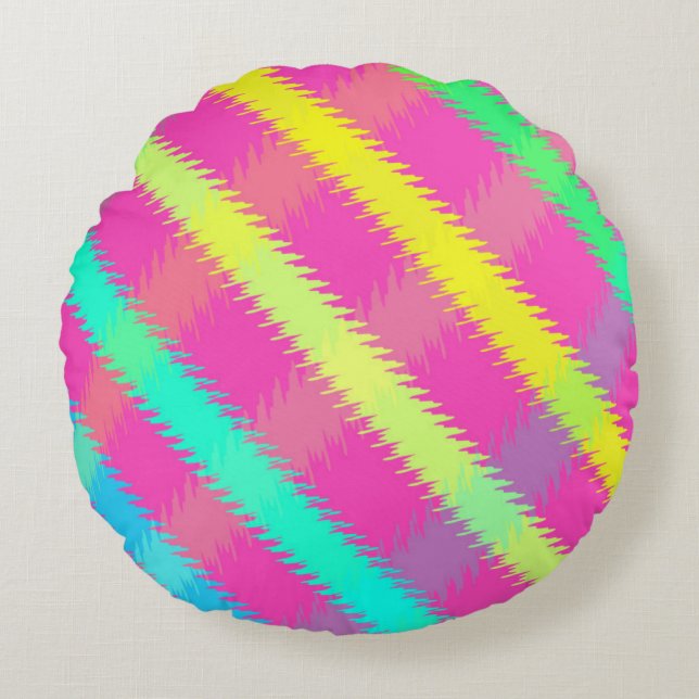 Textured Check Rond Kussen (Voorkant)