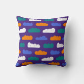 Textured Crayon Clouds op Royal Paarse Kussen (Achterkant)