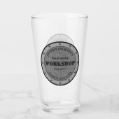 Textured Effect Shop Workshop Shed Man Cave Pint Glas (Achterkant)