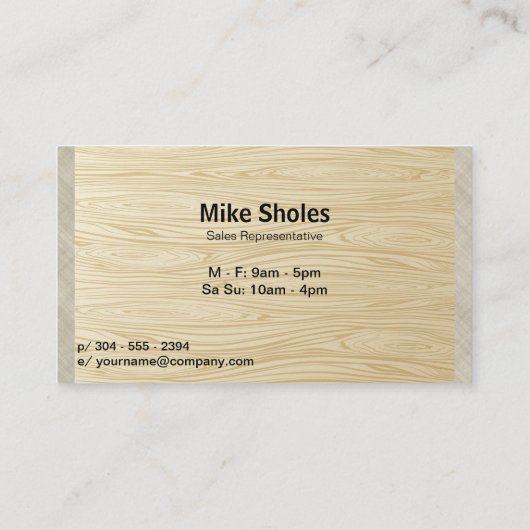 Textured Fabric with Wood Grain Pattern Visitekaartje (Achterkant)