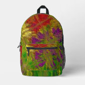 "Textured Florals" (Print Cut Sew Bag) Backpack Bedrukte Rugzak (Voorkant)