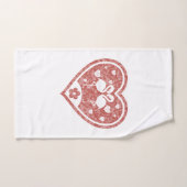 Textured Heart Flamingo Love Bad Handdoek (Handdoek)